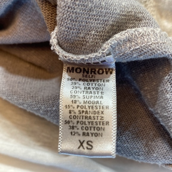 DONATING 11/1 Monrow Blue Layered Pullover Thin Sweatshirt sz XS - Picture 8 of 11